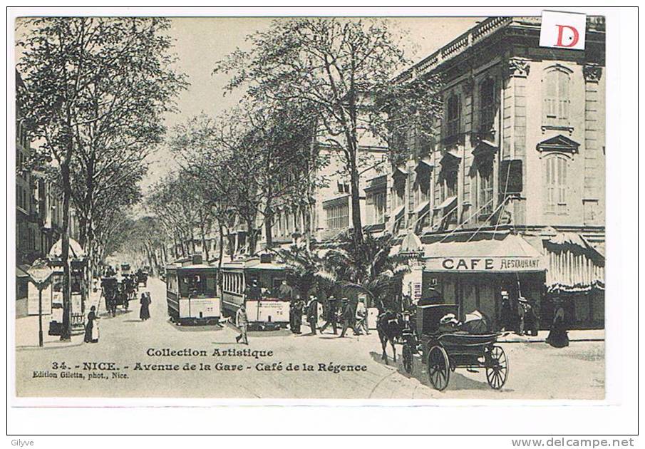 CPA (06) NICE- Ave De La Gare-Café De La Régence,Tramways - (028) - Konvolute, Lots, Sammlungen