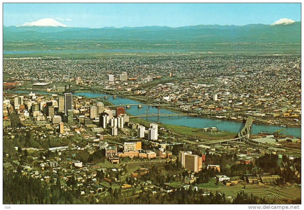 Etats-Unis-OR-Oregon-PORT LAND  -Willamette River Mt Adams Mt St Helens Mt Rainer*PRIX FIXE - Portland