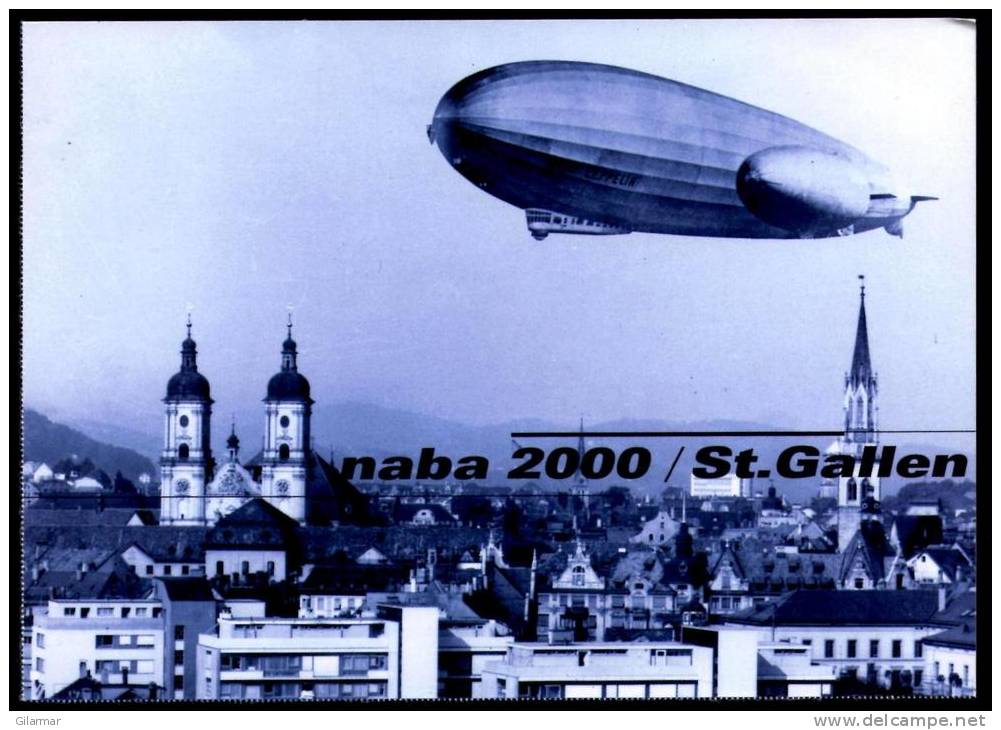 SVIZZERA 2000 - CARTOLINA POSTALE - NABA 2000 / ST. GALLEN - GIORNATA DELLA NAVIGAZIONE AEREA - DIRIGIBILE - Zeppelins