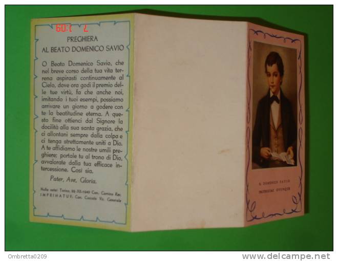 Calendarietto 1951 - Beato DOMENICO SAVIO - Salesiani - Petit Format : 1941-60