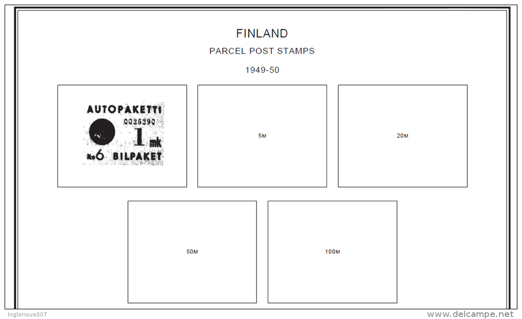 FINLAND STAMP ALBUM PAGES 1856-2011 (220 pages)