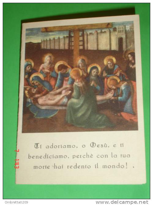 Calendarietto Anno 1953.- Gesù  DEPOSIZIONE  - Opera Dell´Oratorio S.Marcello Roma - Santino - Formato Piccolo : 1941-60