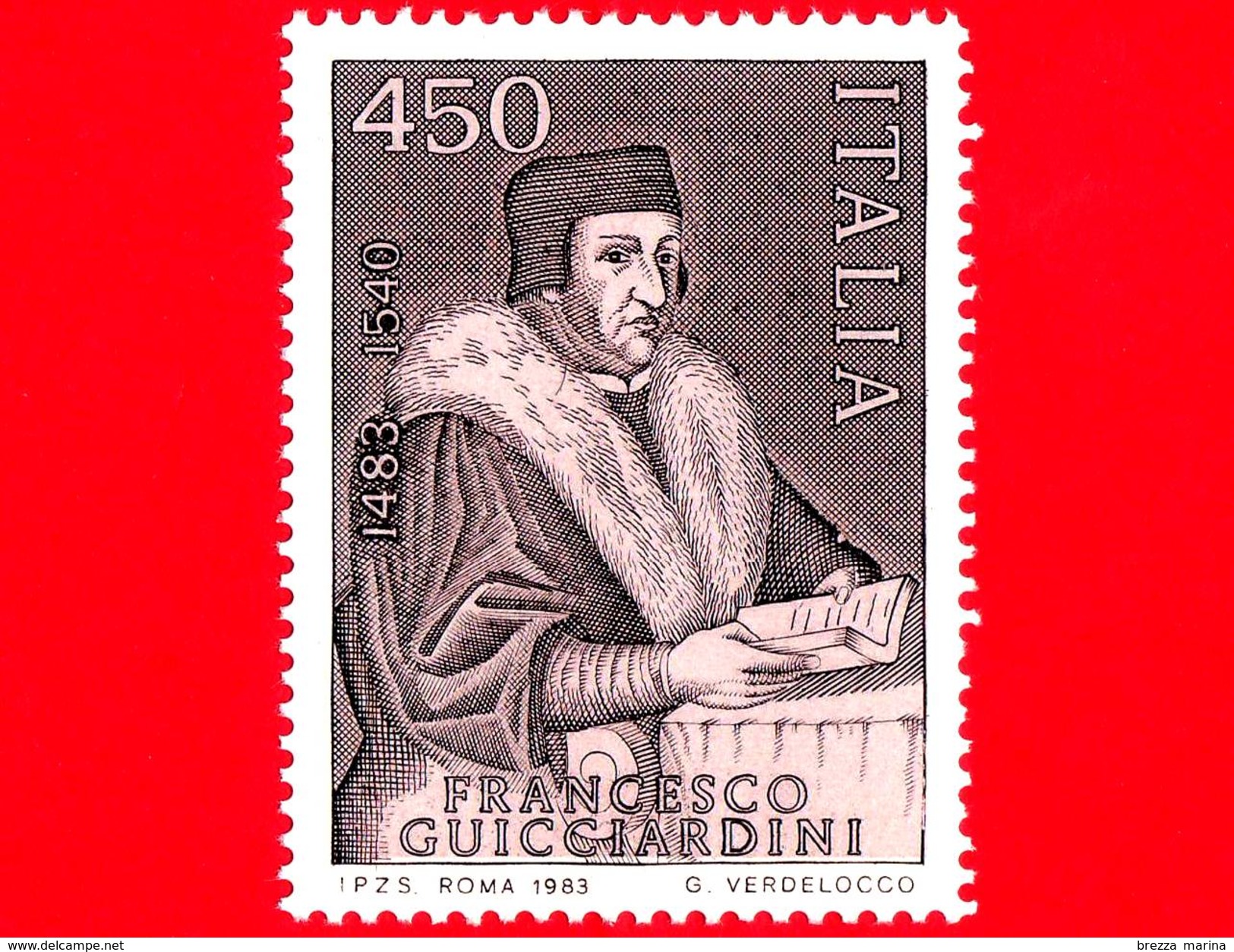 Nuovo - MNH - ITALIA - 1983 - 5º Centenario Della Nascita Di Francesco Guicciardini - 450 L. &bull; Ritratto - 1981-90: Neufs