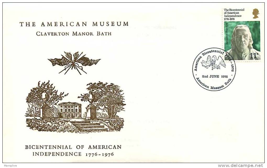1976  US Bicentennial  The American Museum Cover Special Handstamp - 1971-1980 Em. Décimales