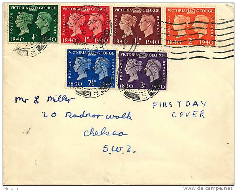 1940  Stamp Centennial On Small No Cachet Cover - ....-1951 Vor Elizabeth II.