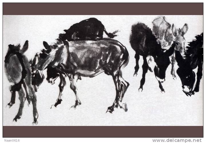 (NZ06-057  ) Painting Donkey Dos D´âne Esel Anes ,  Postal Stationery-Postsache F -Articles Postaux - Burros Y Asnos