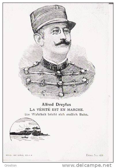 ALFRED DREYFUS 491  LA VERITE EST EN MARCHE (CPA DESSIN) JUDAICA - Judaisme