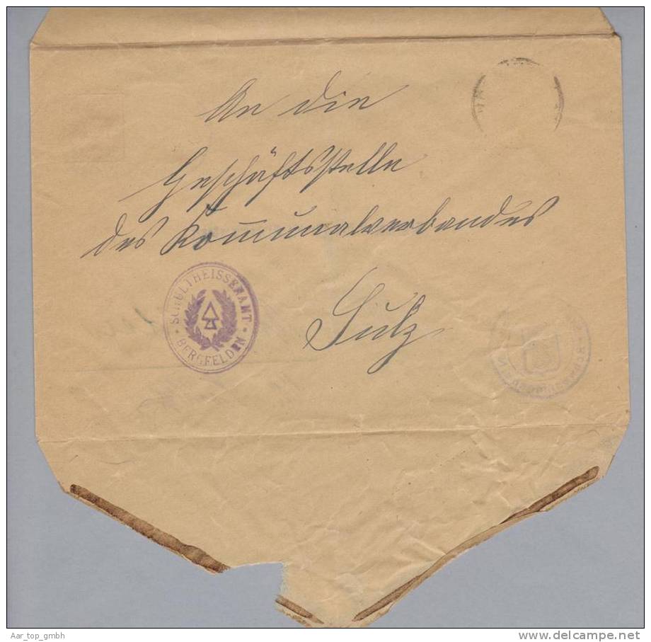 Heimat De BW Schwenningen 1919-04-30 Dienst-GS + 5Pf. N.Sulz Doppelt Verwendet - Postal  Stationery