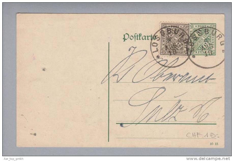 Heimat De BW Lossburg 1918-08-08 Auf GS 5Pf.+2 1/2Pf. Nach Sulz - Postal  Stationery