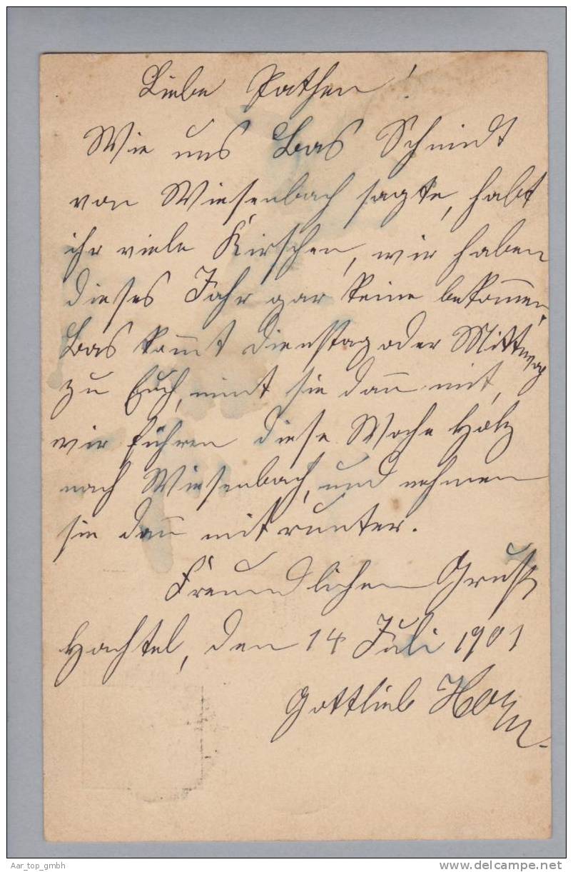 Heimat De BW Schrozberg 1901-07-14 GS 2Pf. Nach Brettheim - Interi Postali