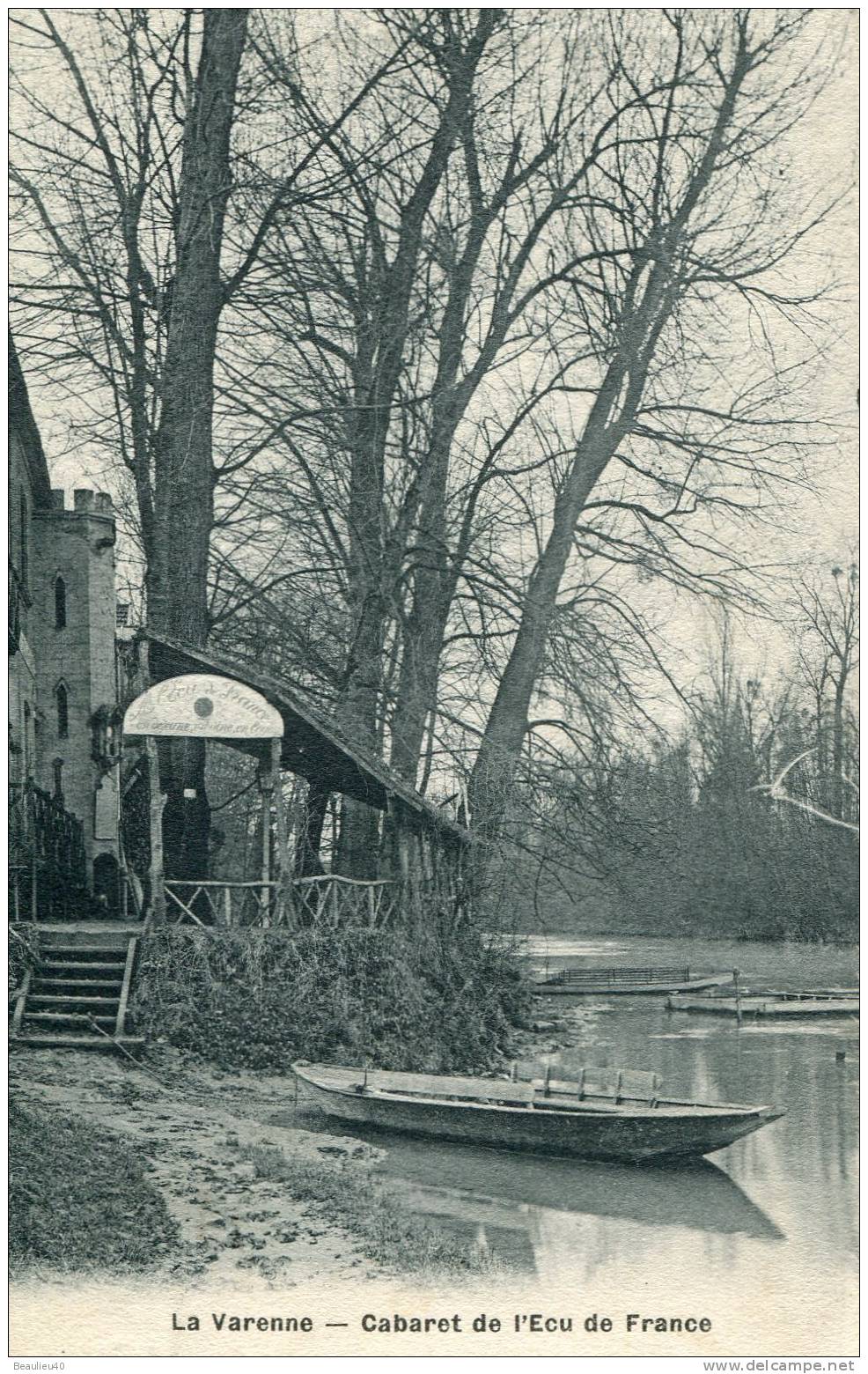 LA VARENNE - CABARET DE L'ECU DE FRANCE (ECRITE 1909) SEMI-BROMURE - Cafés