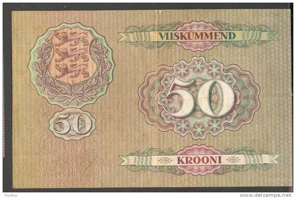 ESTONIA 50 KROONI 1929, USED - Estonia