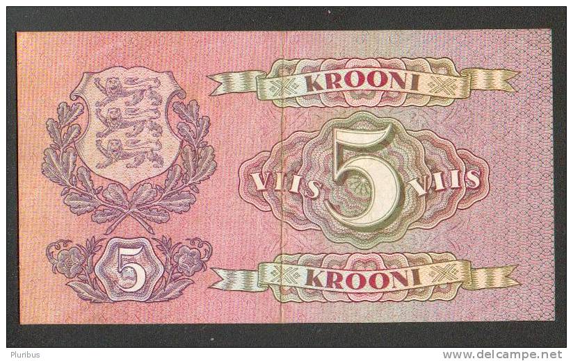 ESTONIA 5 KROONI 1929, USED - Estland