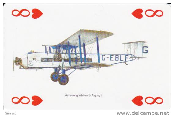 CARTE A JOUER AVION ARMSTRONG WHITWORTH ARGOSY 1 8 Coeur - Autres & Non Classés