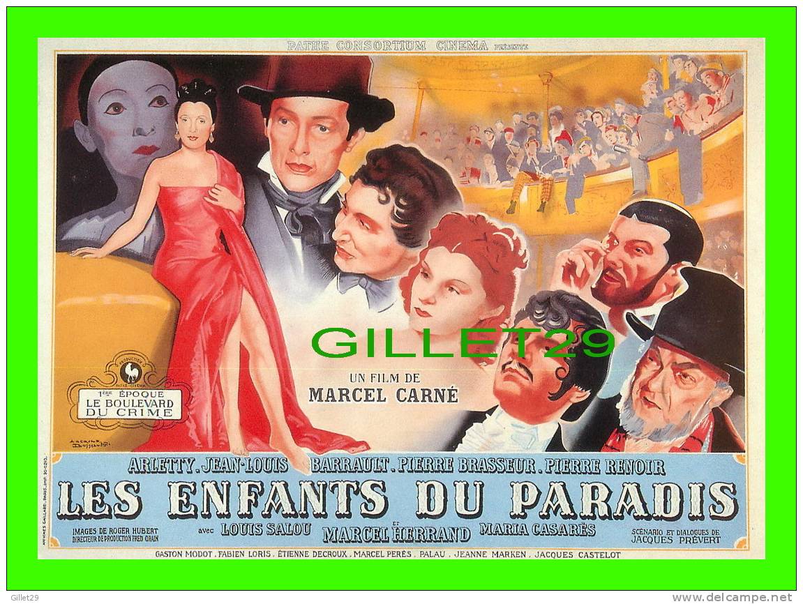 AFFICHE CINÉMA - LES ENFANTS DU PARADIS FILM DE MARCEL CARNÉ - - Affiches Sur Carte