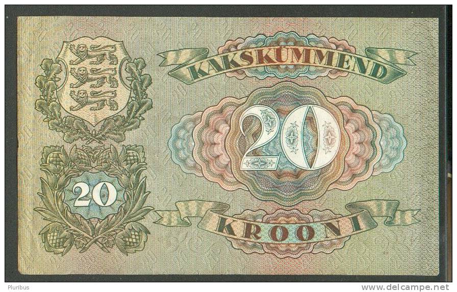 ESTONIA 20 KROONI 1932, USED - Estland