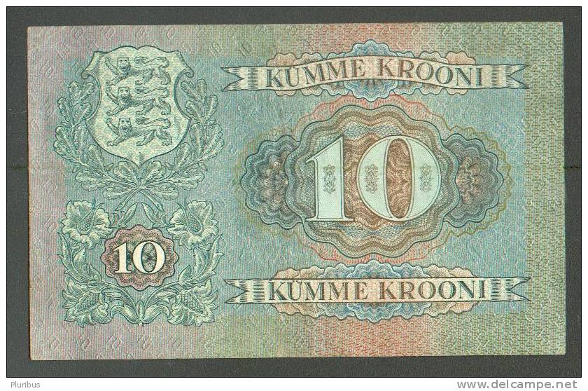 ESTONIA 10 KROONI 1937, USED - Estonie