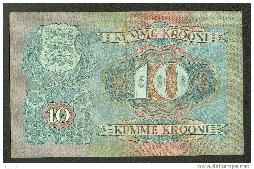 ESTONIA 10 KROONI 1937, USED - Estonie