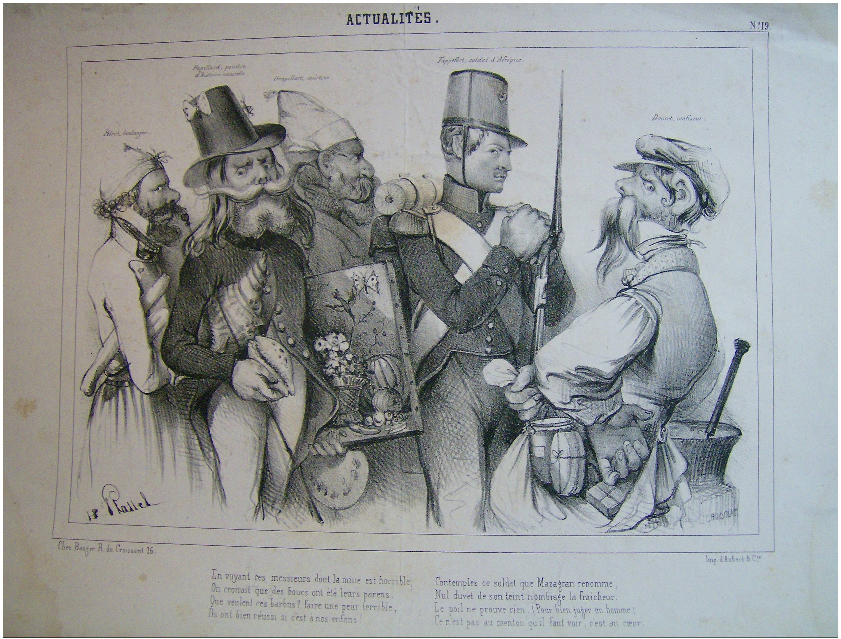 Gravure ,de J P Chattel , Chez Bauger , Imprimerie D'Aubert , Circa 1850 - Lithographies