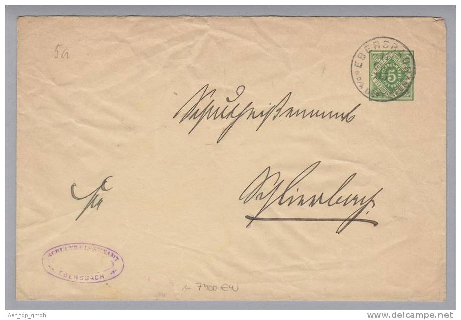 Heimat De BW Ebersbach 1905-10-10 Auf Dienst-GS 5Pf. Nach  Klienbach - Postal  Stationery