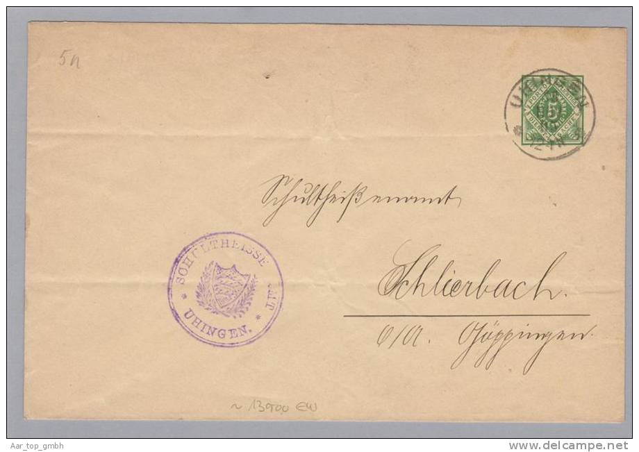 Heimat De BW Uhingen 1903-11-18 Auf Dienst-GS Nach Schlierbach - Postal  Stationery