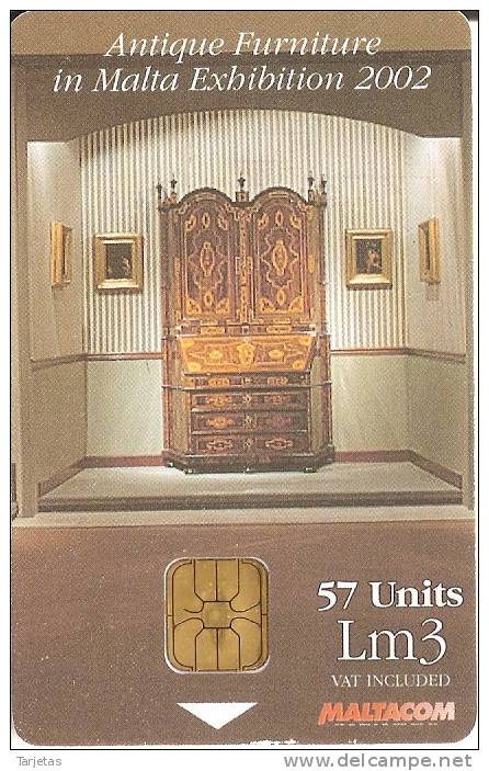 Nº236  TARJETA DE MALTA  DE ANTIQUE FURNITURE 2002 - Malta