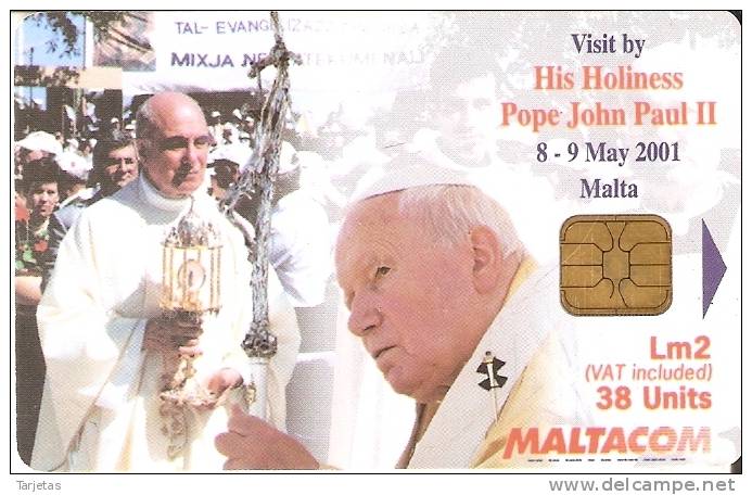 Nº209  TARJETA DE MALTA  DEL PAPA JUAN PABLO II - Malta