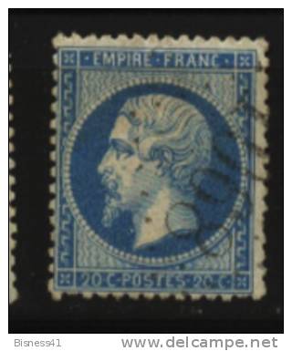 France, N° 22 Oblitération GC GROS CHIFFRES  N° 1068  // COINCY - 1862 Napoléon III.