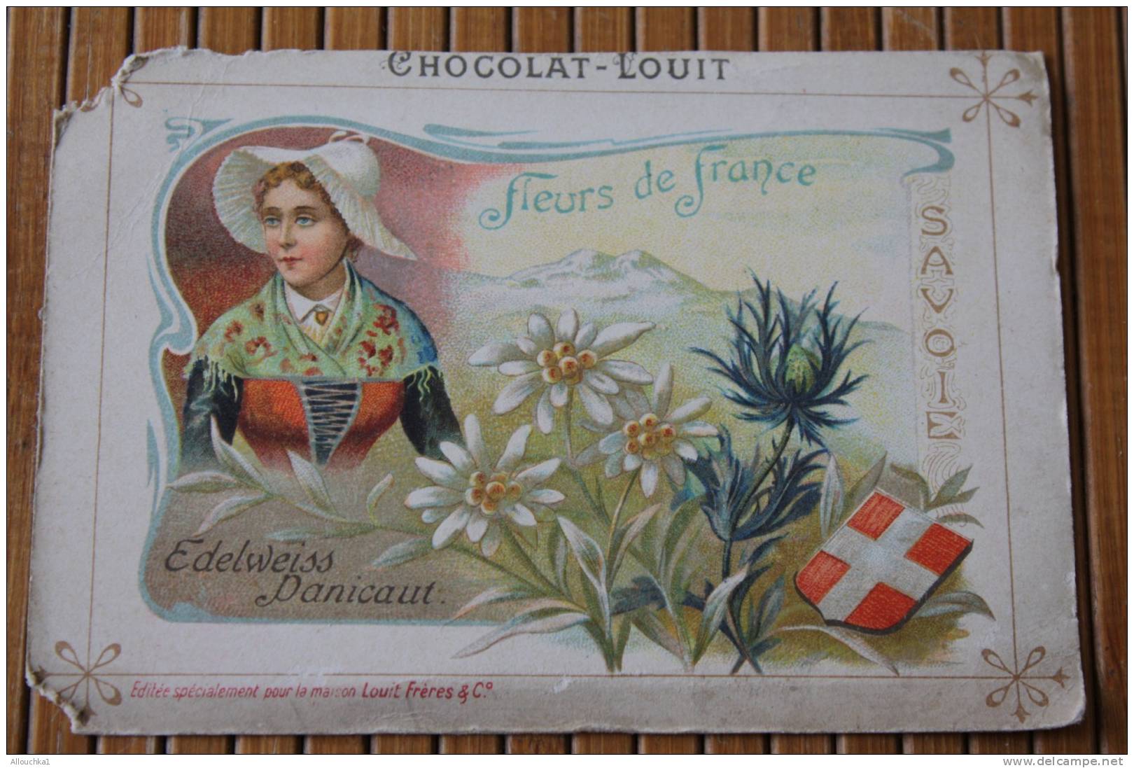 CHROMO ET IMAGE CHOCOLAT  LOUIT  A BORDEAUX &gt; FLEURS DE FRANCE LA SAVOIE &gt; EDELWEISS  CACAO -CHOCOLATE  CHOCOLADE - Louit