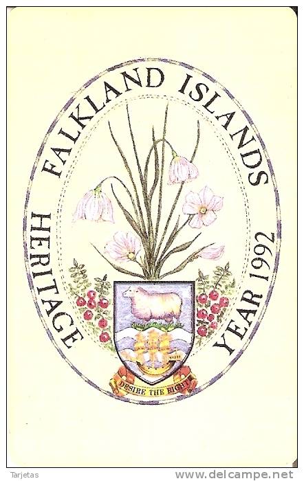 TARJETA DE FALKLAND ISLANDS DE HERITAGE YEAR 1992 - Falkland