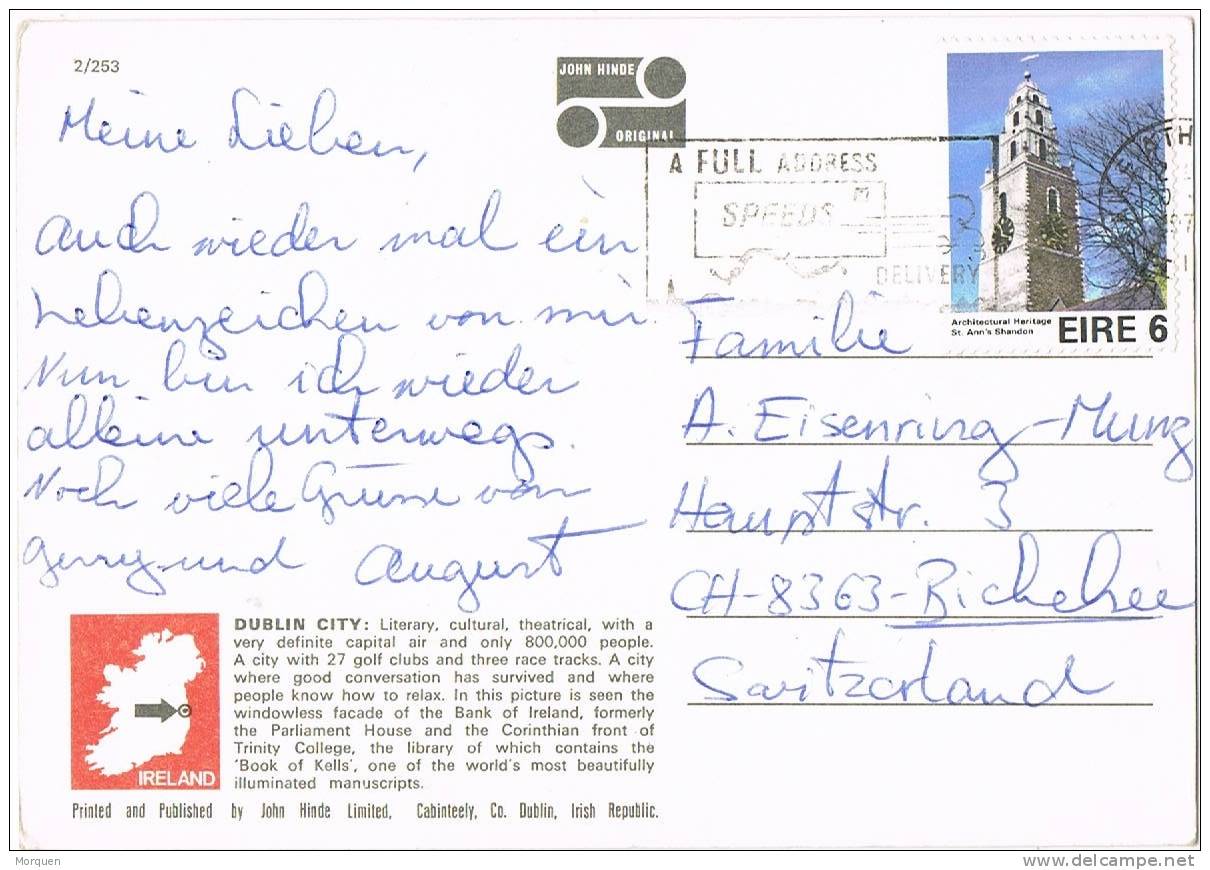 Postal Baile Atha Cliath (DUBLIN) Irlanda 1972. Trinity College - Lettres & Documents