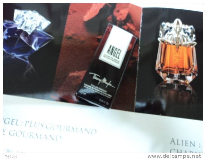 MUGLER "ANGEL": PETIT LIVRET + ECHANTILLON MINI EDP  1,2 ML LIRE !!! - Miniatures Femmes (avec Boite)