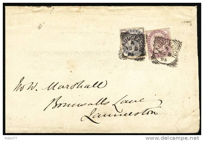 1885 England. Cover. Clifton Ju.17.80.  Launceston No.3.85.  (G01c027) - Briefe U. Dokumente