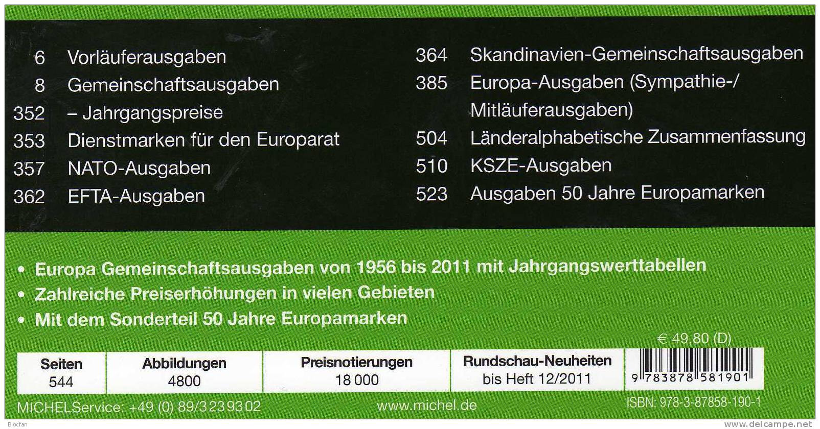 Briefmarken Katalog MlCHEL CEPT 2012 Neu 50€ Jahrgangstabelle Europa Vorläufer NATO EFTA KSZE Symphatie-Ausgaben - Collezioni