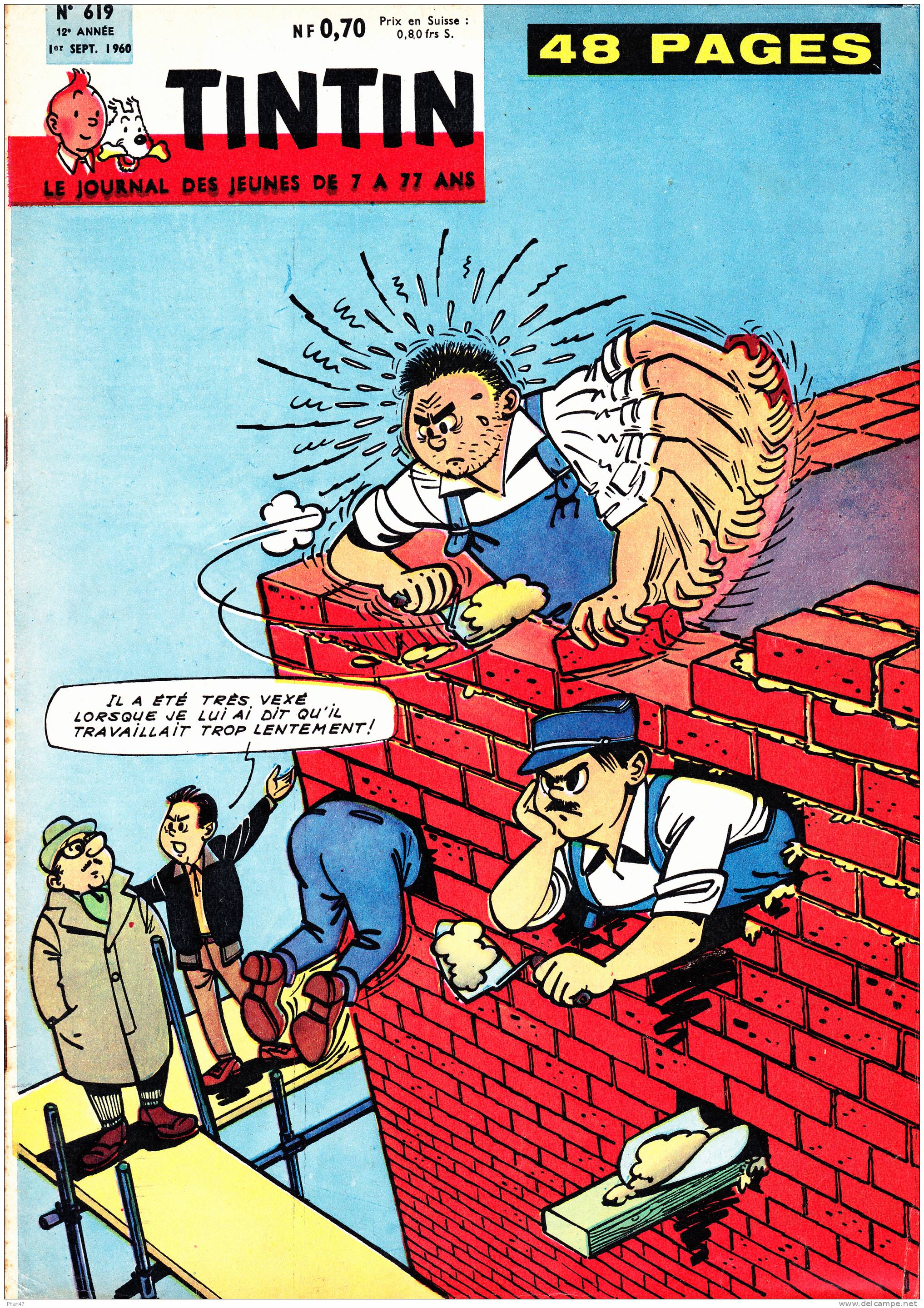 TINTIN JOURNAL 619 1960, Maçons, Mystère De La Passion à Oberammergau, Benjamin Franklin, Aviso Bisson, J.O. De Rome - Tintin