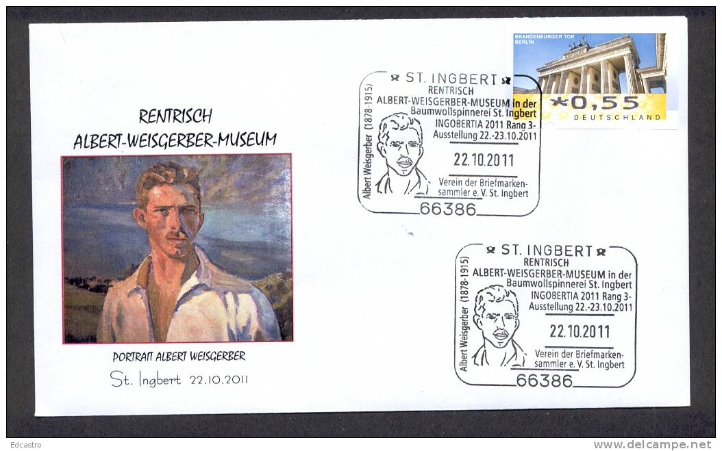 GERMANY ALLEMAGNE 2011. SPECIAL POSTMARK. OBLITERATION. Albert Weisgerber, German Painter And Graphic Artist. - Otros & Sin Clasificación