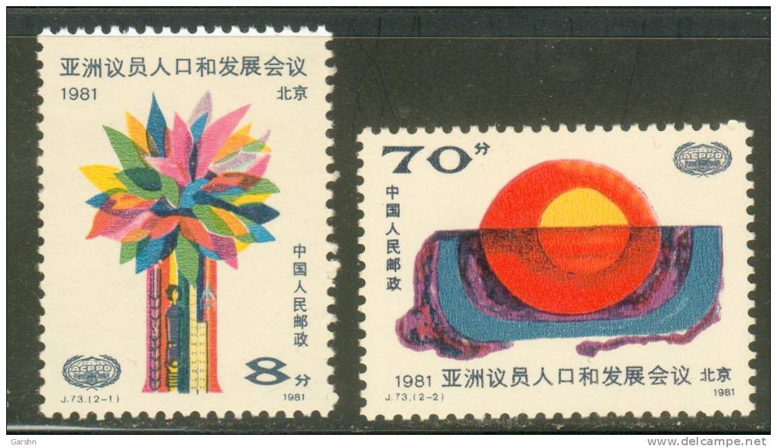 Timbre De Chine : (102) J73** Conférence Asiatique Des Parlementaires Sur La Population Et Le Développement SG3135/6 - Unused Stamps