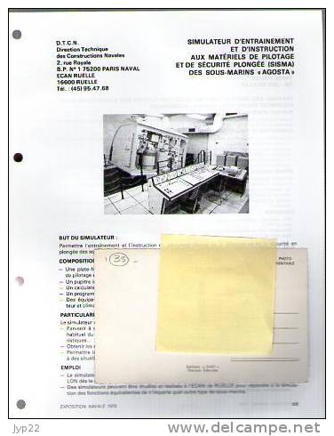 Fiche Marine Nationale Bateau Simulateur Entraînement & Instruction Pilotage & Sécurité Plongée Sous Marin Type Agosta - Equipement