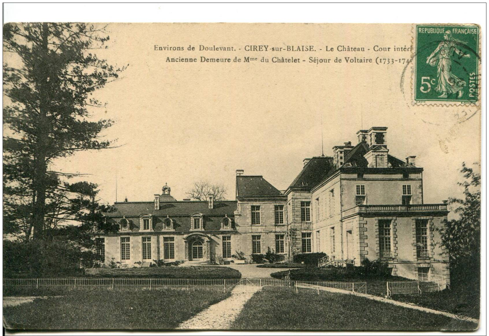 52 Hte Marne - Circulée 1911 - Environs De Doulevant - Cirey Sur Blaise - Le Château- Cour Interieure- Ancienne ... - Doulevant-le-Château