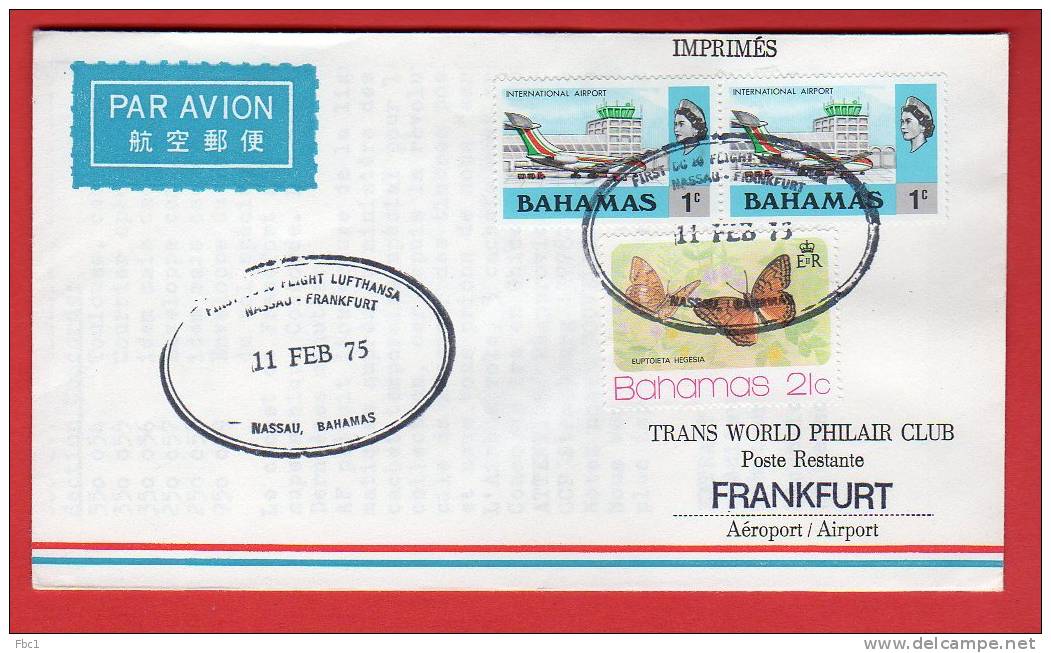 Bahamas - First Flight Lufthansa Nassau-Frankfurt 11/02/1975 - Bahamas (1973-...)