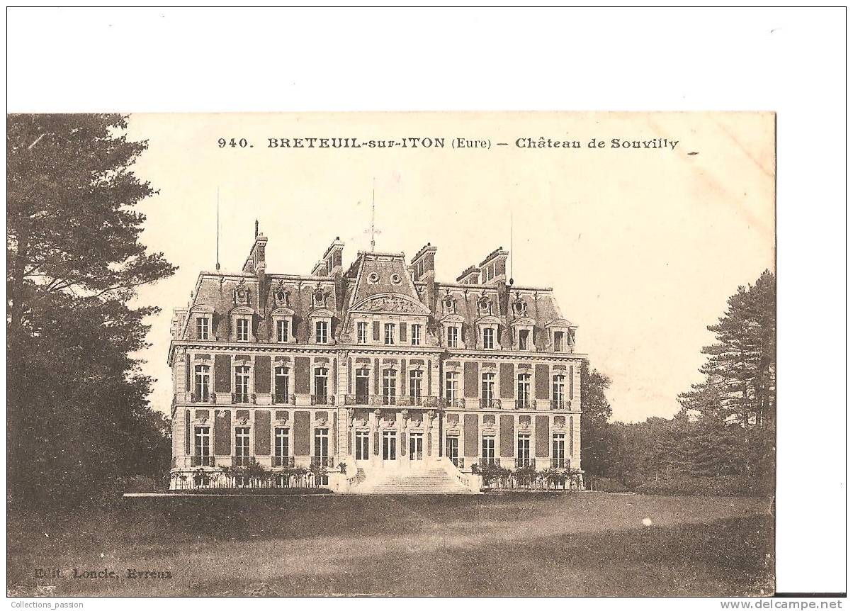 CP, 27, Breteuil-sur-Iton, Château De Souvilly, écrite - Breteuil