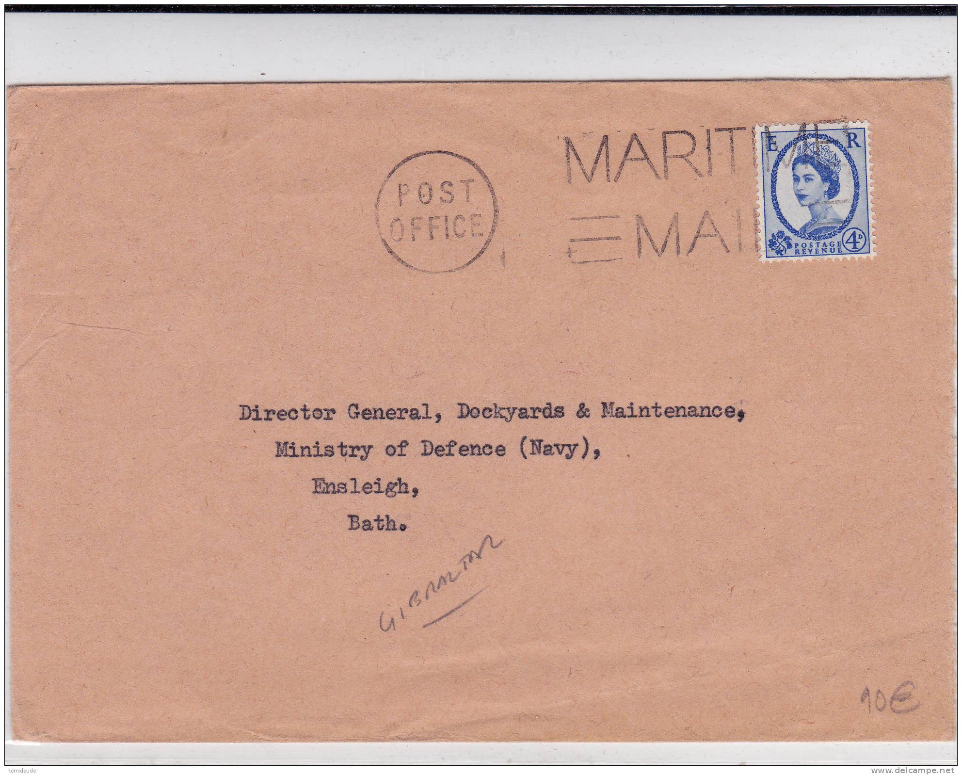 1966 - LIGNE MARITIME ANGLAISE - ENVELOPPE De GIBRALTAR Pour L'ANGLETERRE - Gibraltar