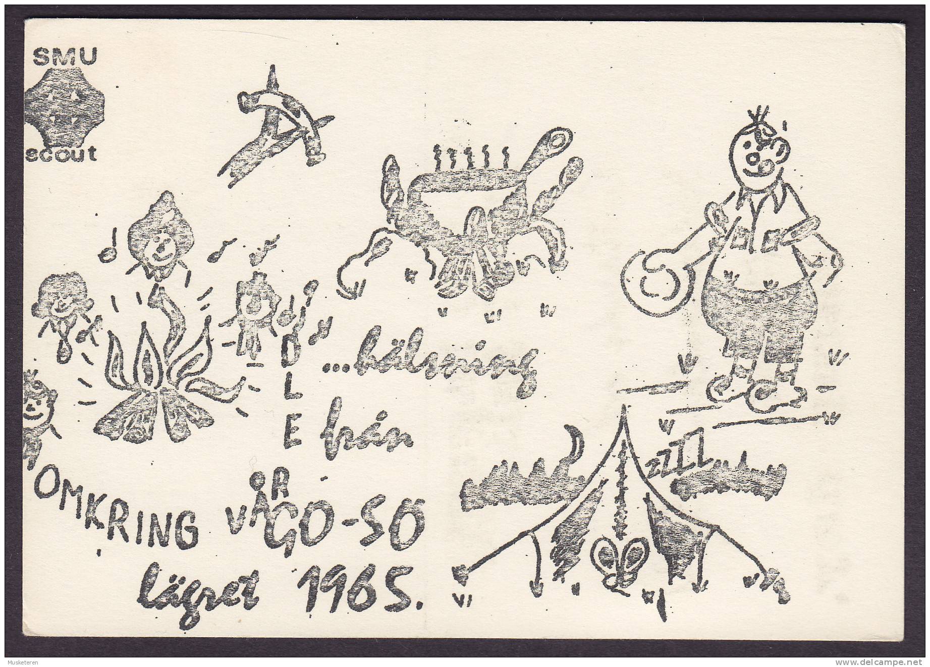 Sweden Special Cancel KLINTEHAMN Go-Sö-lägret 1965 Card Scouts Jamboree Pfadfinder (2 Scans) - Brieven En Documenten