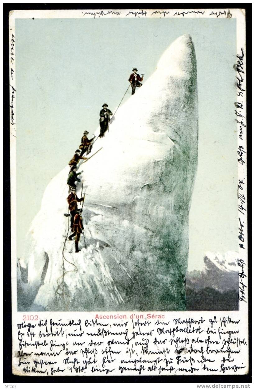 CPA. SUISSE.   Ascension D'un Sérac.  " Alpinistes " - Alpinisme