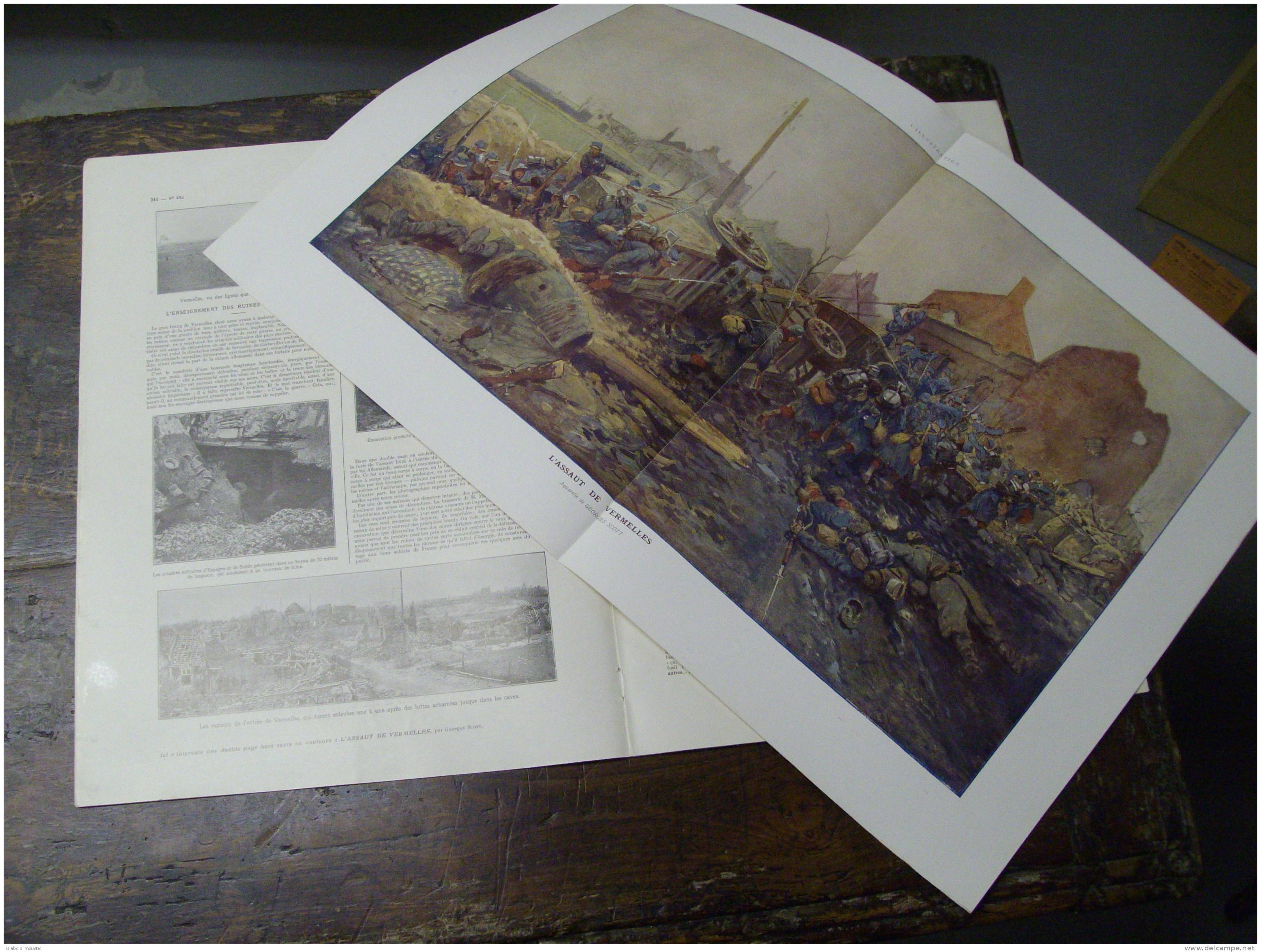 1915 L 'assaut De VERMELLES  ; Cuirassés Suffren,Agamemnon, Charlemagne ;Le Sous-marin Allemand U-36 ; Vapeur Batavier V - L'Illustration