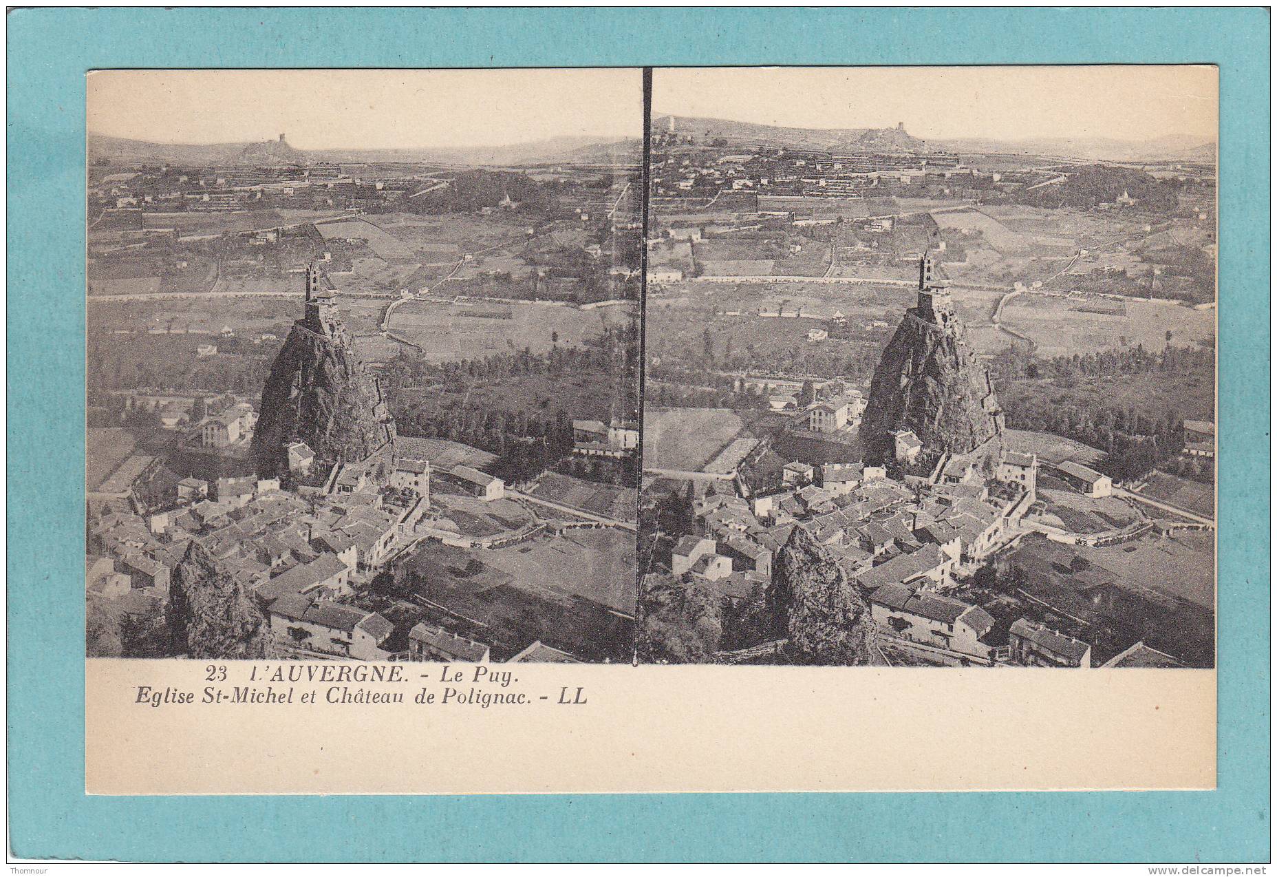 L ´ AUVERGNE.  -  Le Puy.  Eglise St-Michel Et Château De Polignac. -  BELLE  CARTE STEREO  - - Stereoscope Cards