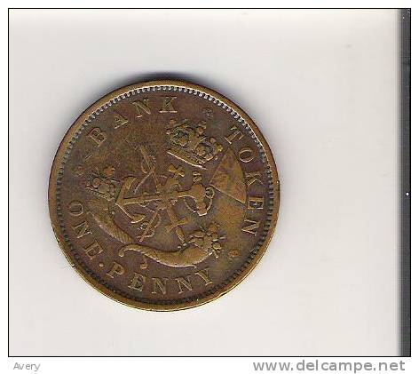 # 15  Bank Of Upper Canada 1857 One Penny Bank Token - Canada