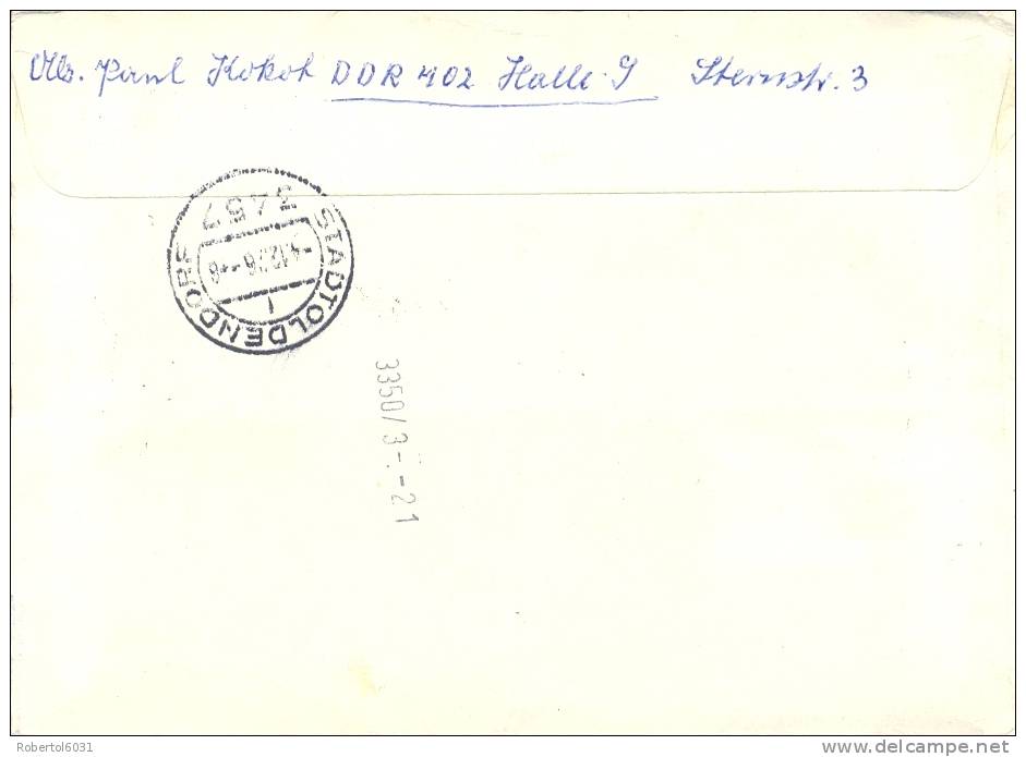 Germany DDR 1976 Registered Express Cover From Halle With Complete Set Historic Coaches - Kutschen