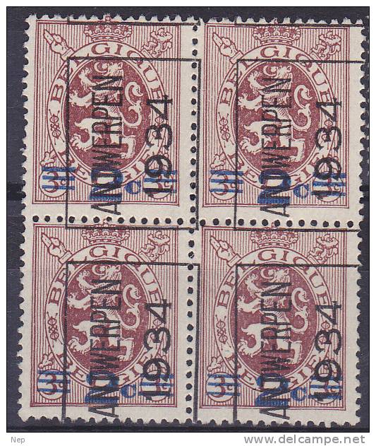 BELGIË - PREO - 1934 - Nr 271 A (Blok/Bloc 4) - ANTWERPEN 1934  - (*) - Typo Precancels 1929-37 (Heraldic Lion)