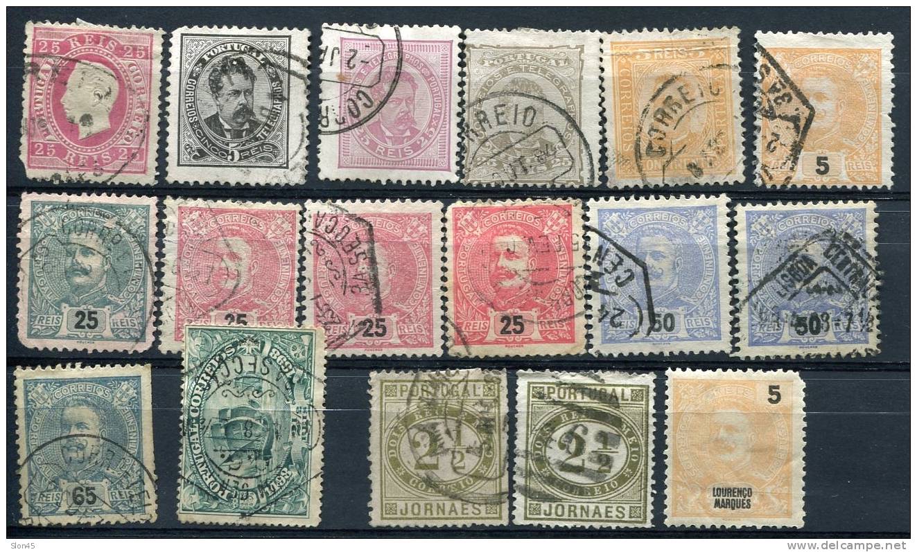 Portugal 1867 And Up Accumulation Used Overprint - Collections